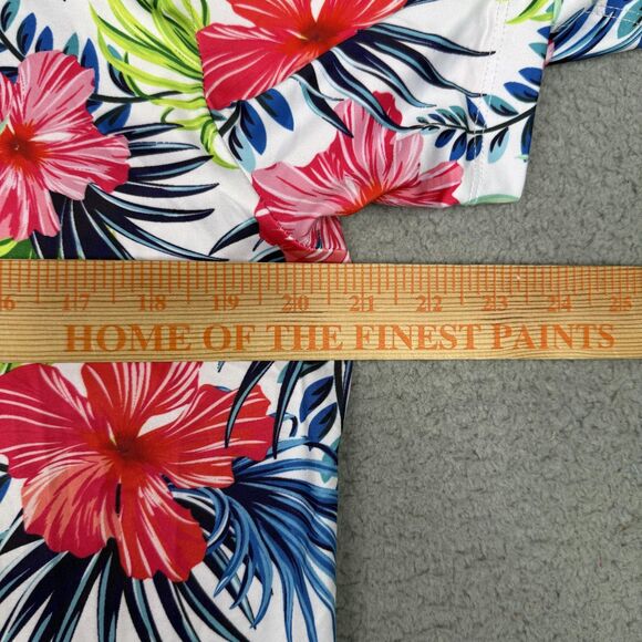 GreenSide Polo Shirt Mens Medium Floral Hawaiian Tropical Performance Stretch - Picture 7 of 11